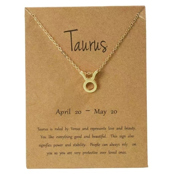 TAURUS Zodiac Symbol Gold Necklace - Picture 1 of 1